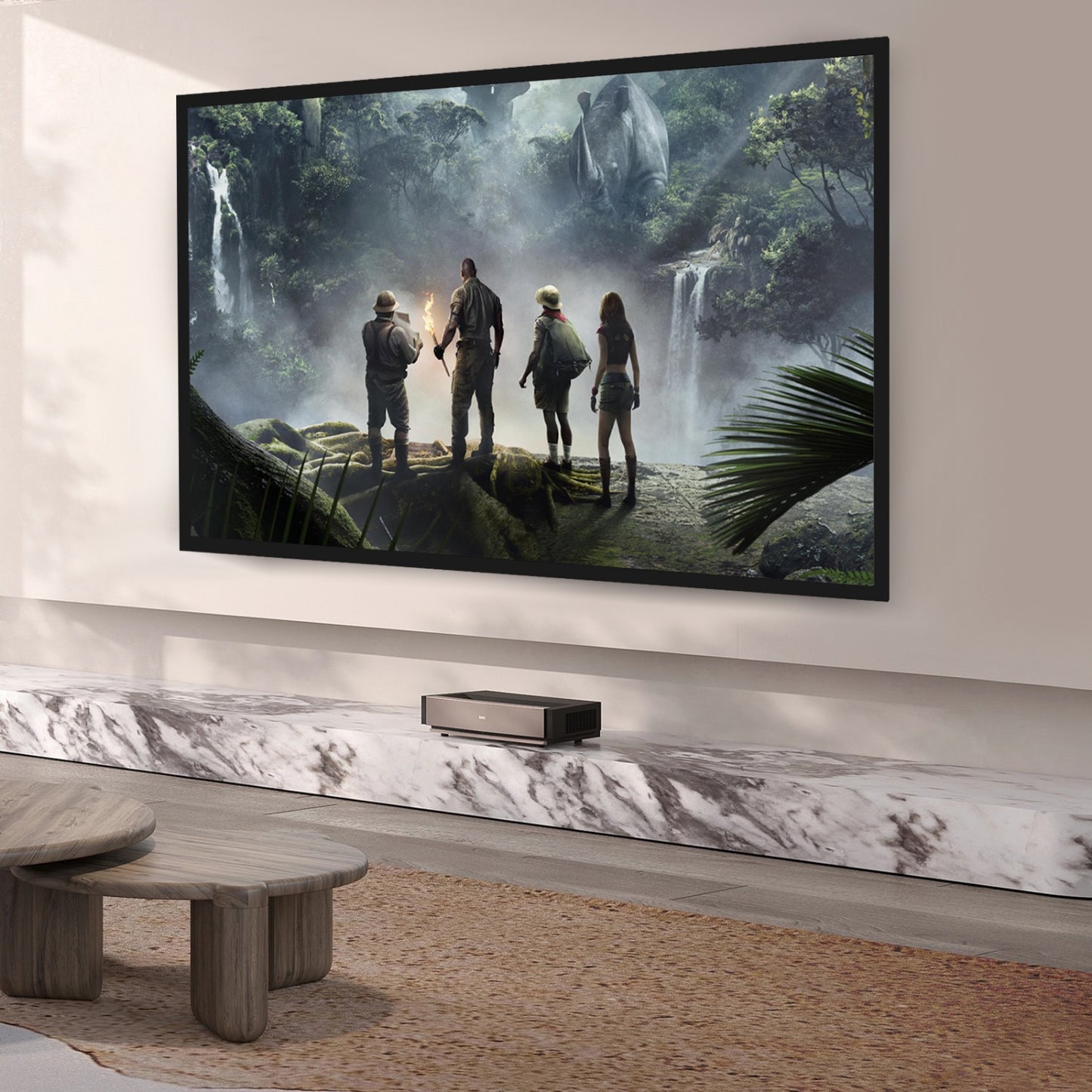 Projectiescherm – Beamer Scherm – Projectiedoek – Beamerscherm – Projectorscherm – 100 Inch – 16:9 4K HD – Aluminium Frame Met Zwarte Rand
