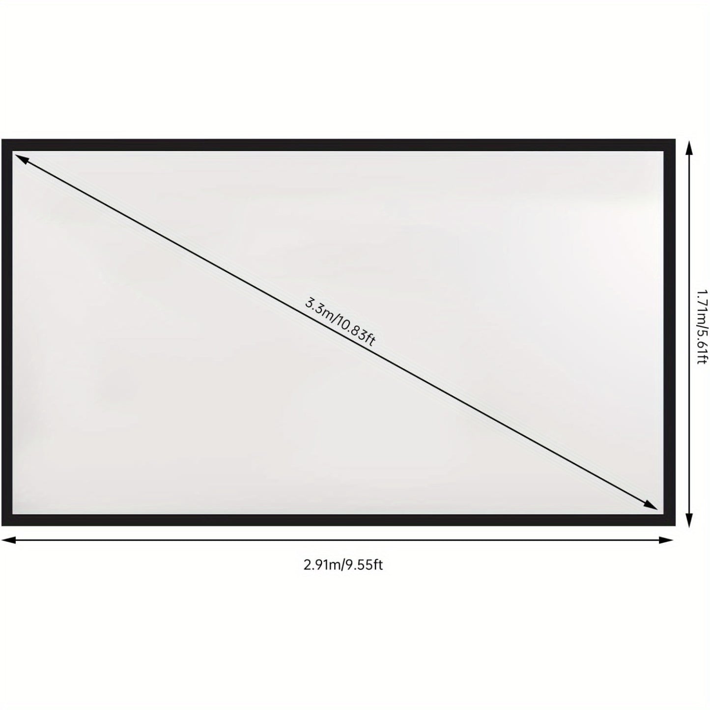 Projectiescherm – Beamerscherm – Projector Scherm – Projectiedoek – Thuisbioscoop Scherm – 130 Inch 4K HD – Aluminium Frame – Brede Kijkhoek – Eenvoudige Montage