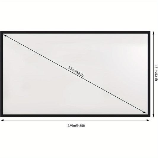 Projectiescherm – Beamerscherm – Projector Scherm – Projectiedoek – Thuisbioscoop Scherm – 130 Inch 4K HD – Aluminium Frame – Brede Kijkhoek – Eenvoudige Montage