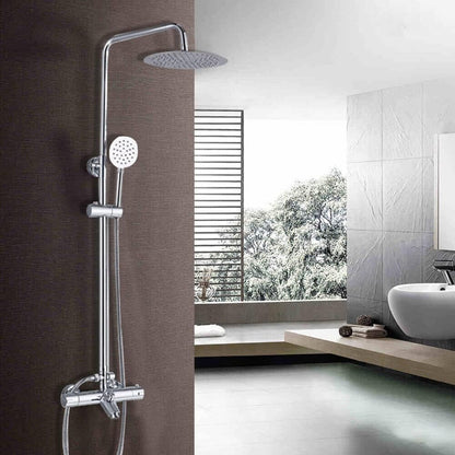 Regendouche – Doucheset – Douchekolom – Handdouche – Thermostaatkraan – RVS Materiaal – Verstelbare Regendouchehoogte 81-117 cm