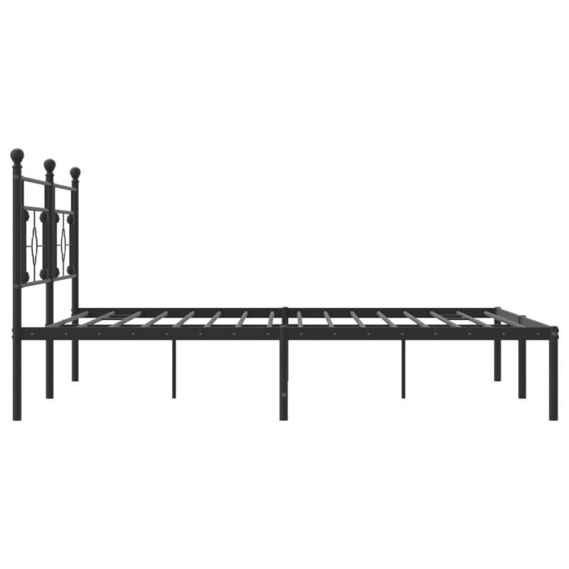 Metal Bed Frame with Headboard, 200X200 Cm