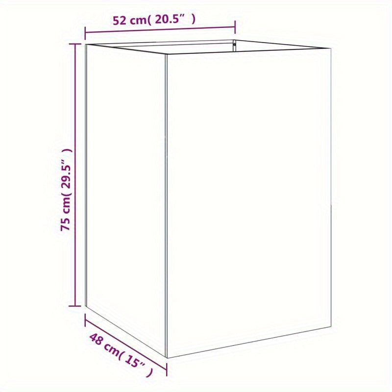 Bloempot – Plantenbak – Plantenbakken – Plantenpot – Bloemmand – Zwart – Staal – Weerbestendig – 52x48x75 cm