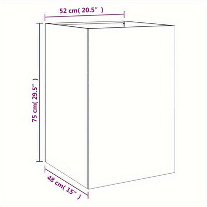 Bloempot – Plantenbak – Plantenbakken – Plantenpot – Bloemmand – Zwart – Staal – Weerbestendig – 52x48x75 cm