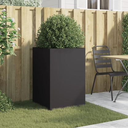 Bloempot – Plantenbak – Plantenbakken – Plantenpot – Bloemmand – Zwart – Staal – Weerbestendig – 52x48x75 cm