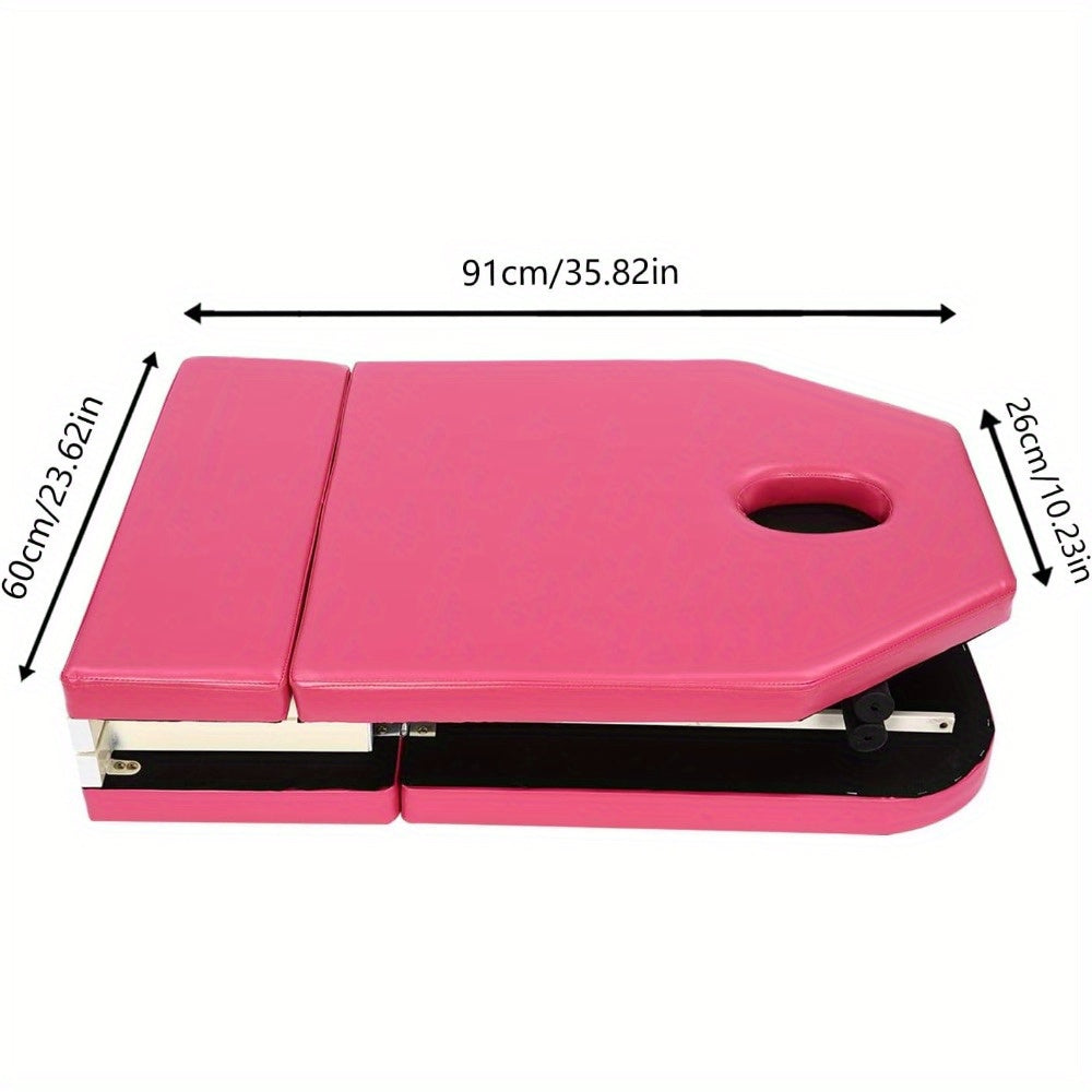 Massagetafel – Behandelbank – Massagebed – Behandeltafel – Inklapbare Massagebank Roze – Verstelbare Drie Secties – Draagvermogen 120 kg