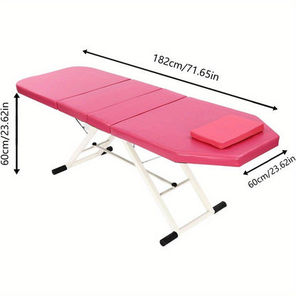Massagetafel – Behandelbank – Massagebed – Behandeltafel – Inklapbare Massagebank Roze – Verstelbare Drie Secties – Draagvermogen 120 kg