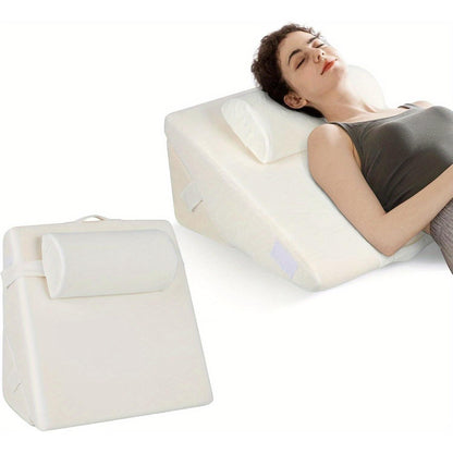 Verstelbaar Wedge Kussen – Driehoekig Kussen – Rugsteun Kussen – Neksteun Kussen – Comfort Kussen – Memory Foam – Wasbare Hoes