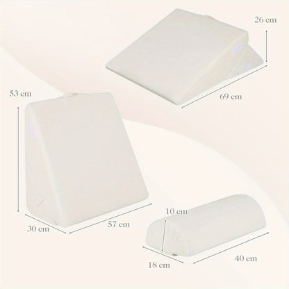 Verstelbaar Wedge Kussen – Driehoekig Kussen – Rugsteun Kussen – Neksteun Kussen – Comfort Kussen – Memory Foam – Wasbare Hoes