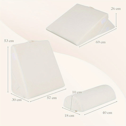 Verstelbaar Wedge Kussen – Driehoekig Kussen – Rugsteun Kussen – Neksteun Kussen – Comfort Kussen – Memory Foam – Wasbare Hoes