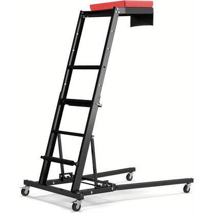 Motorwerktrolley – Motorwerktrolley Verstelbaar – Motorfietsstoel – Werkplaatskruk – Garagebank – Inklapbaar Design – Verstelbare Hoogte 114,5-168 cm – Stevige Metalen Constructie Met Remmen