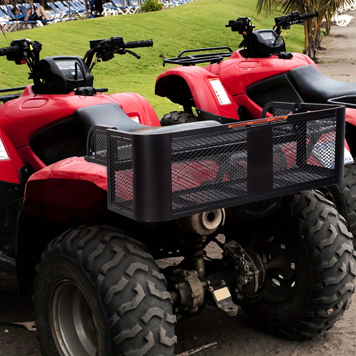 Bagagerek ATV UTV – Achterdrager – Cargo Carrier – Opbergmand – Outdoorrekwagen – Universeel Ontwerp – Stevig Metaal Mesh – Ventilerend Ontwerp