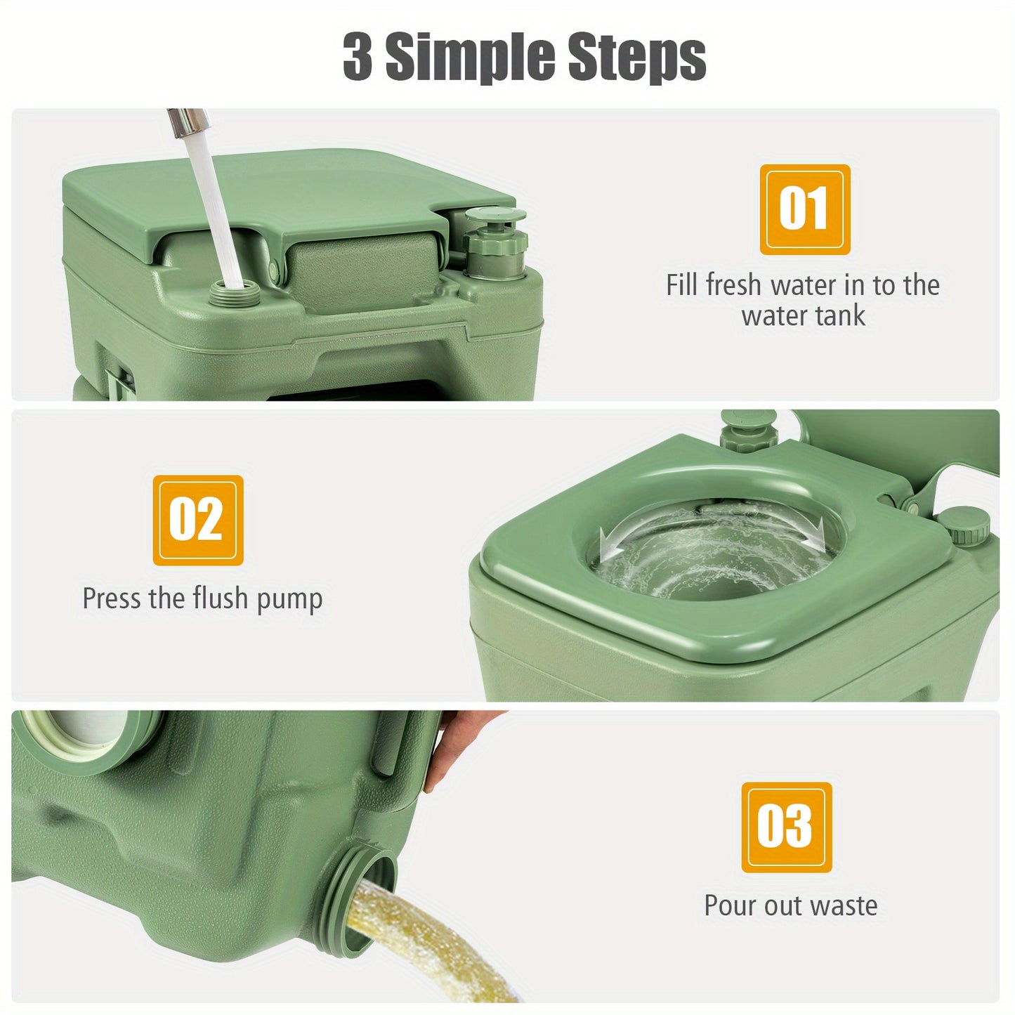 Draagbaar Reistoilet – Camping Toilet – Chemisch Toilet – Outdoor Porta Potty – Mobiel Campingpotje – 20L Afvaltank – Geurvrij & Lekvrij