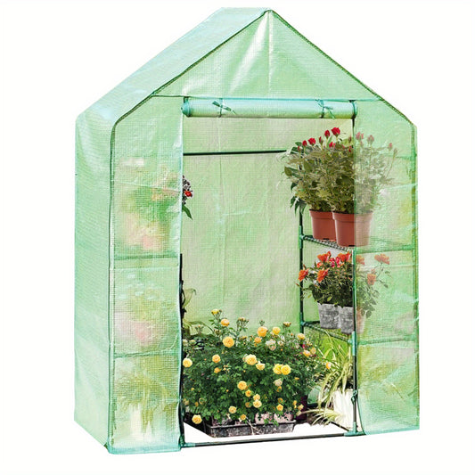 Kasfolie – Foliekas – Tuinkas – Minikas – Kasfolie Tent – Groen – Stevig MDF Frame – 143x73x195 cm