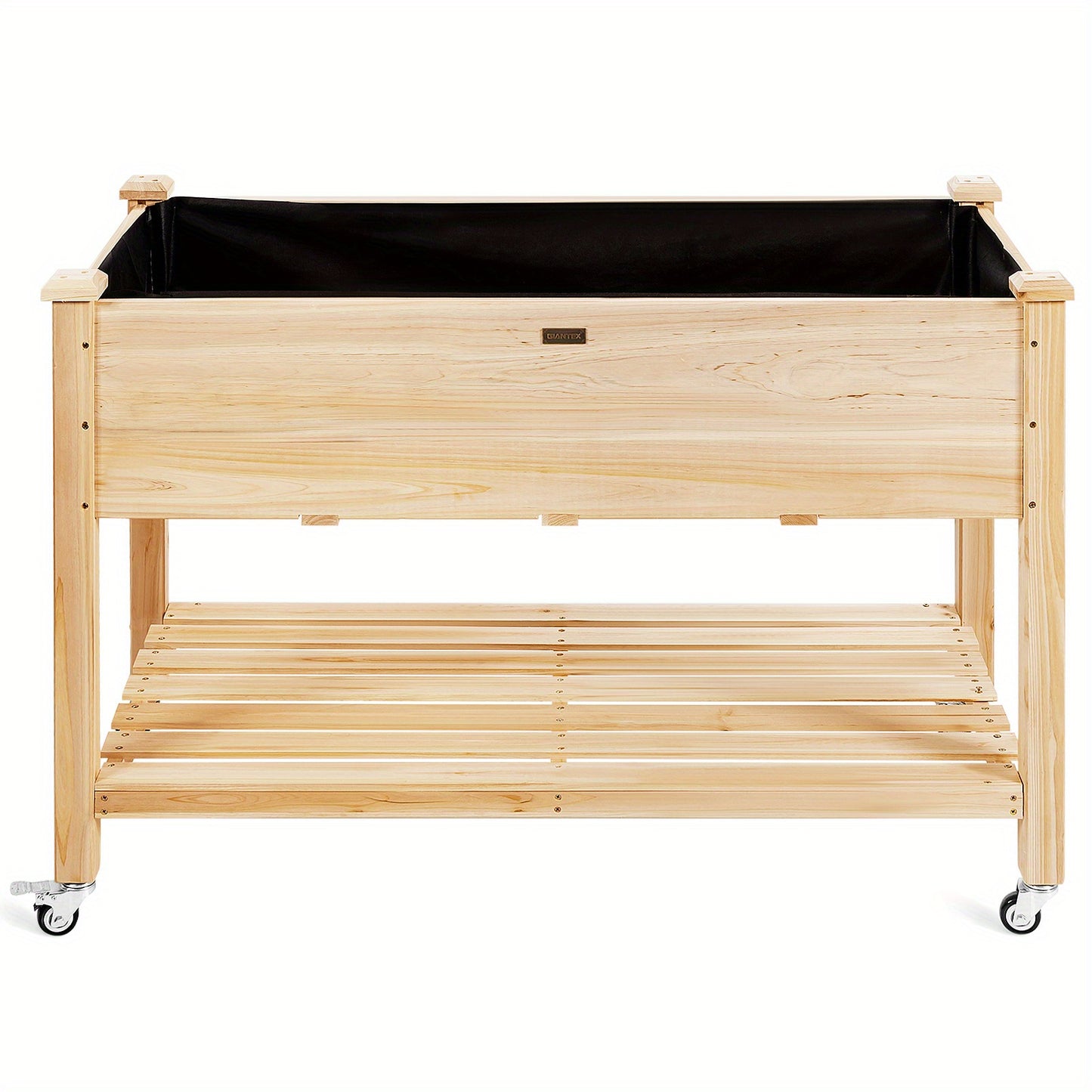 Hoogtebak – Verhoogd Plantenbed – Moestuinbak – Kruidenbak – Bloembak – Natuurlijk Vurenhout – 120x59x84 cm – Met Opbergruimte en Wieltjes