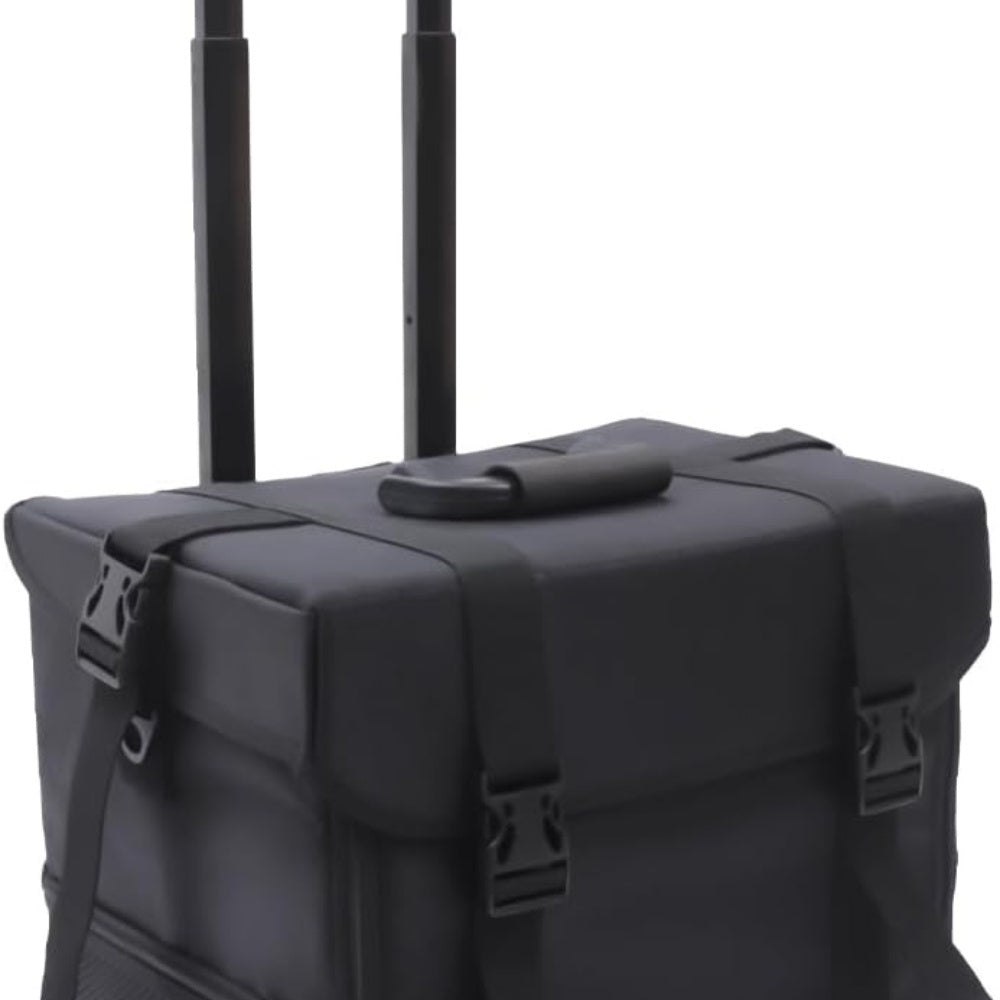 Beauty Trolley – Make-up Koffer – Cosmetica Organizer – Train Case – Reis Koffer – Verwijderbare Wieltjes – Verstelbare Schouderriem – Zwart – Nylon & PVC