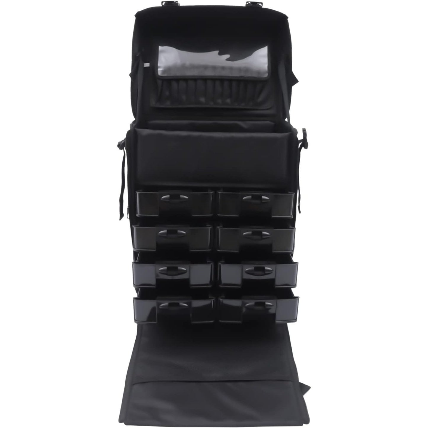 Beauty Trolley – Make-up Koffer – Cosmetica Organizer – Train Case – Reis Koffer – Verwijderbare Wieltjes – Verstelbare Schouderriem – Zwart – Nylon & PVC