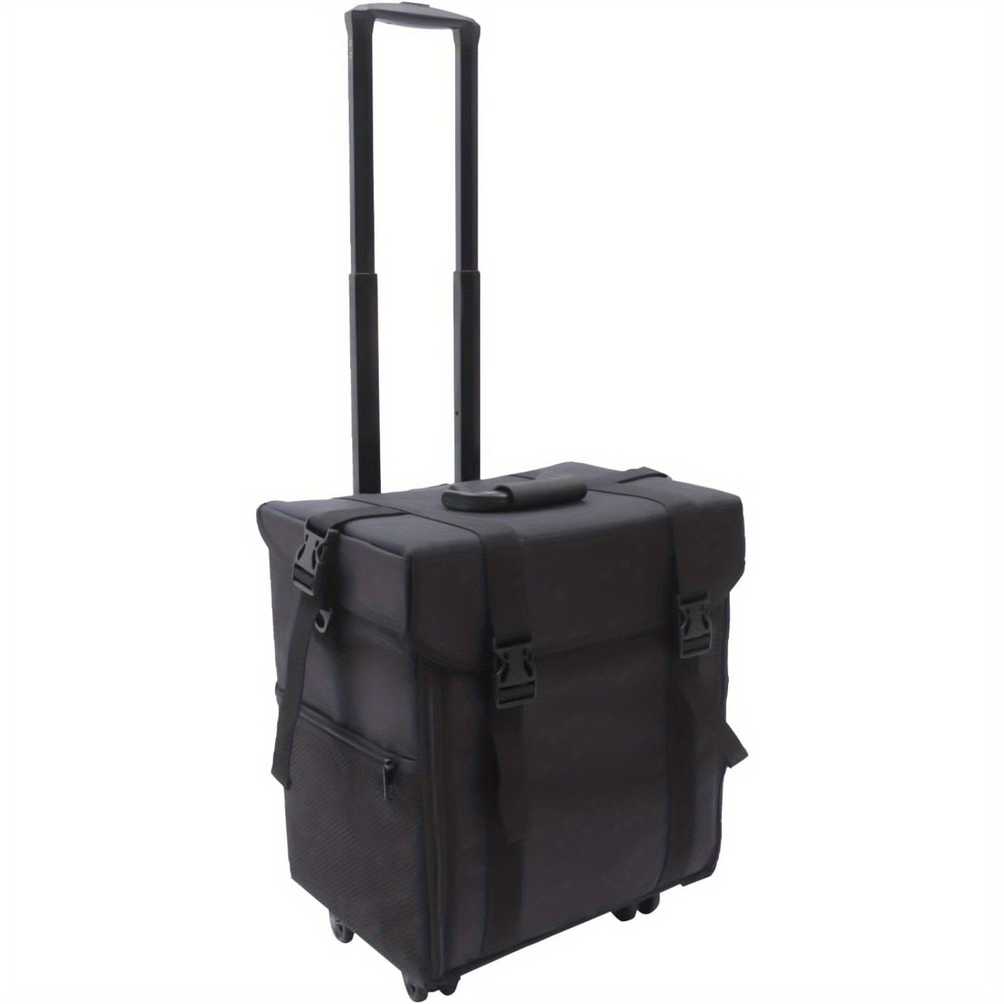 Beauty Trolley – Make-up Koffer – Cosmetica Organizer – Train Case – Reis Koffer – Verwijderbare Wieltjes – Verstelbare Schouderriem – Zwart – Nylon & PVC