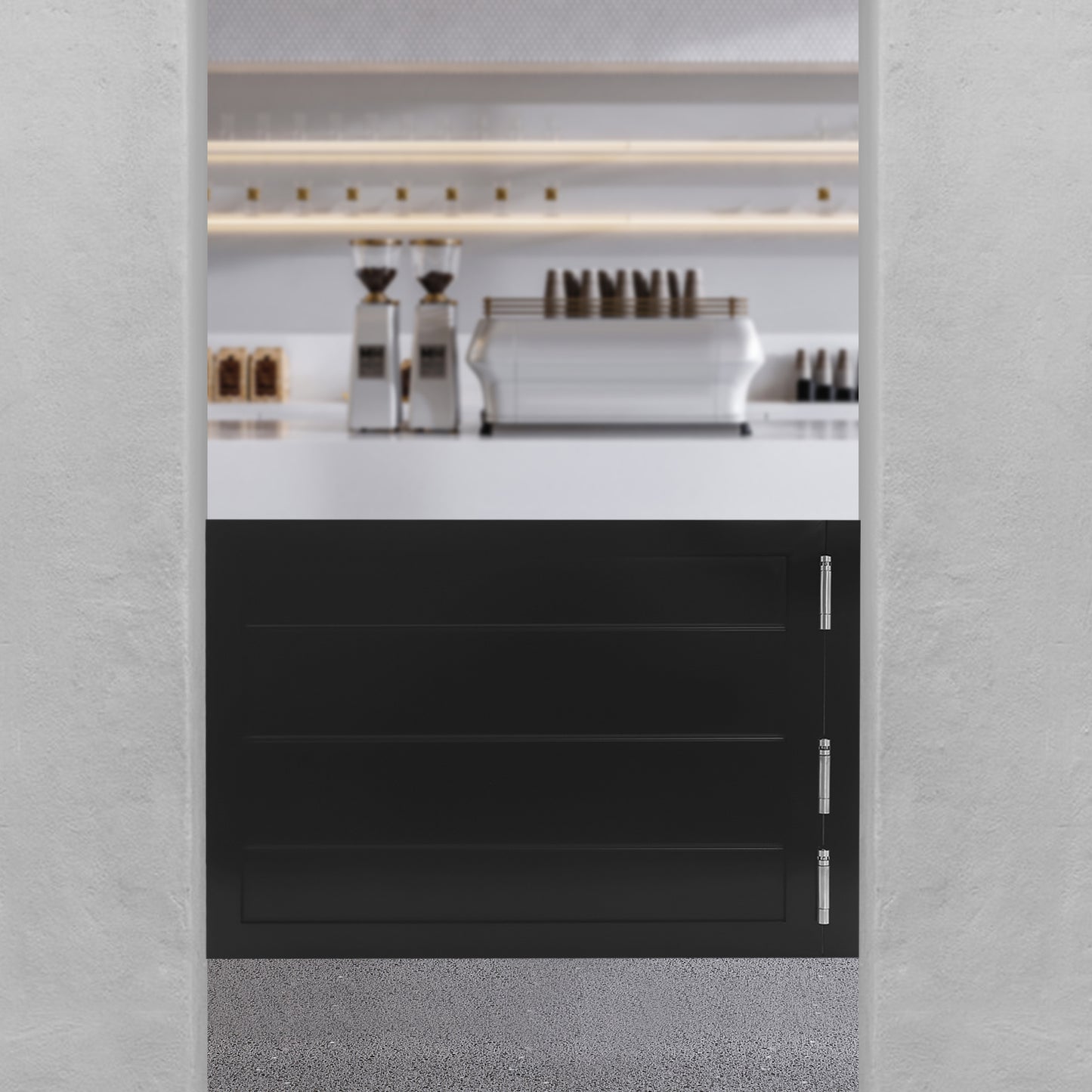 Saloondeur – Zwaaideur – Cafédeur – Barrièredeur – Klapdeur – Massief Dennenhout – Zwarte Zwaaideur 90x60 cm – Inclusief Veerscharnieren – Openslagsysteem 180°