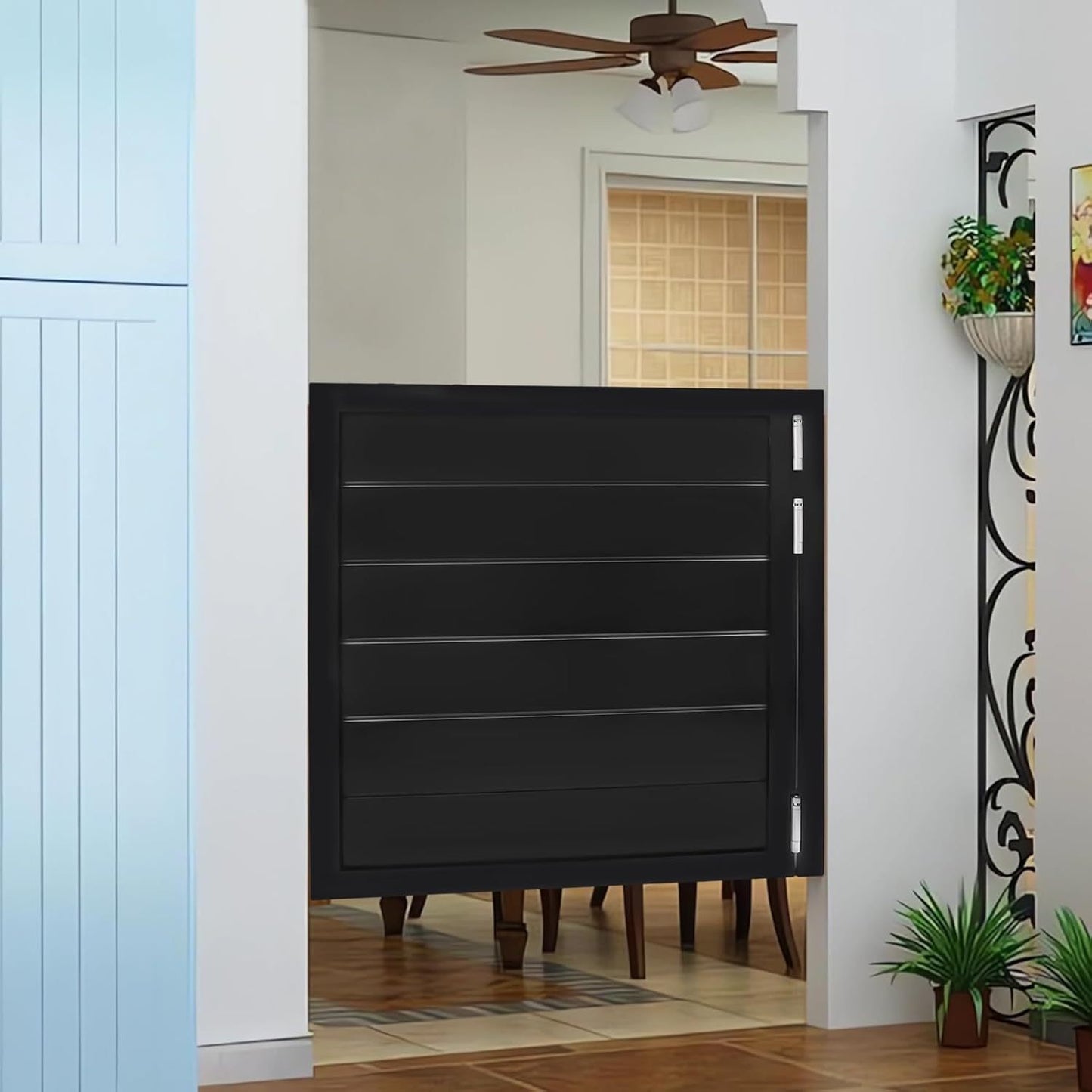 Saloondeur – Zwaaideur – Cafédeur – Barrièredeur – Klapdeur – Massief Dennenhout – Zwarte Zwaaideur 90x60 cm – Inclusief Veerscharnieren – Openslagsysteem 180°