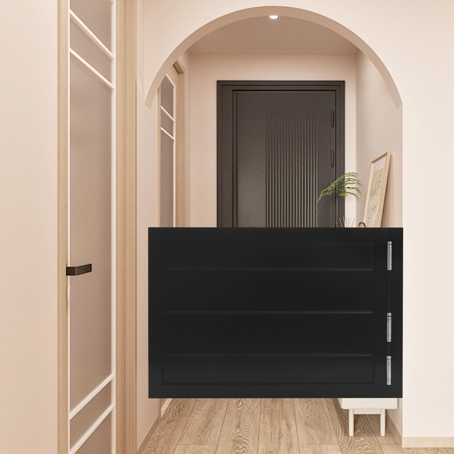 Saloondeur – Zwaaideur – Cafédeur – Barrièredeur – Klapdeur – Massief Dennenhout – Zwarte Zwaaideur 90x60 cm – Inclusief Veerscharnieren – Openslagsysteem 180°