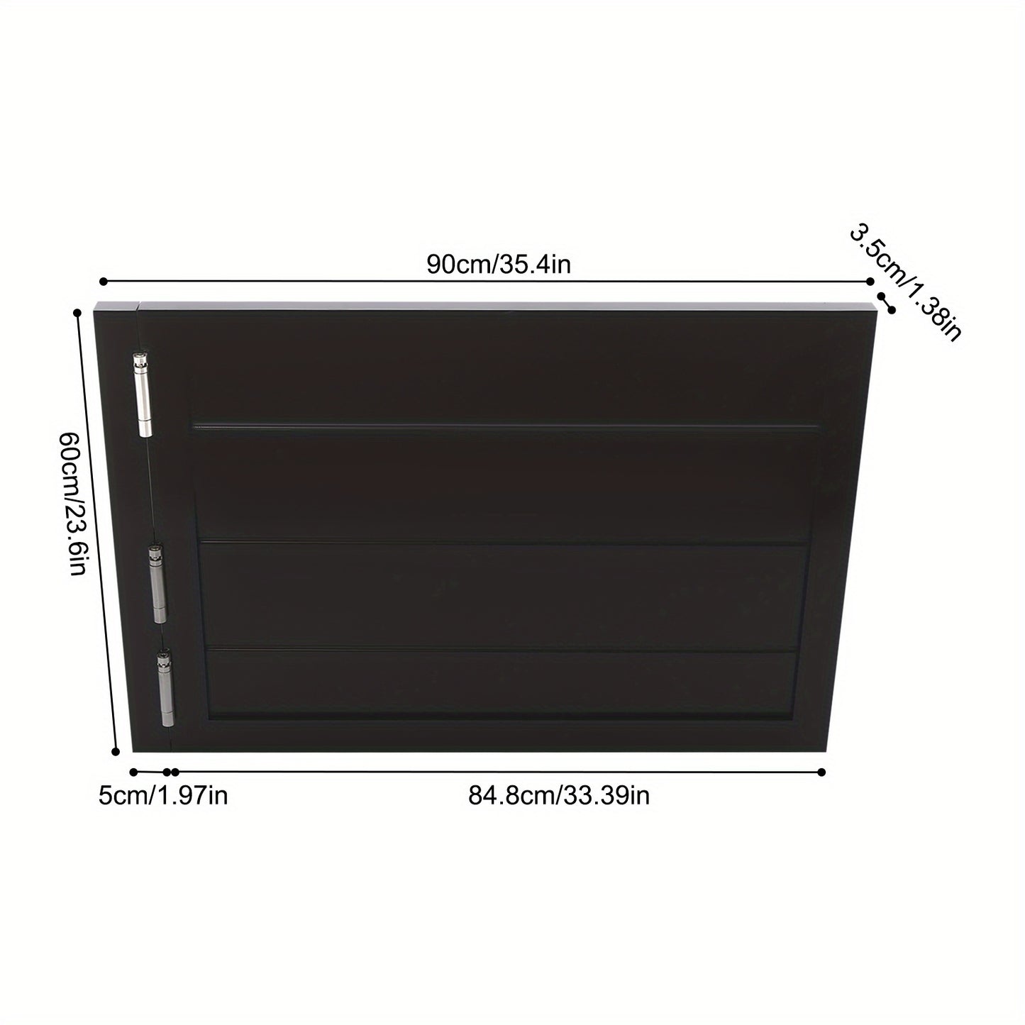 Saloondeur – Zwaaideur – Cafédeur – Barrièredeur – Klapdeur – Massief Dennenhout – Zwarte Zwaaideur 90x60 cm – Inclusief Veerscharnieren – Openslagsysteem 180°
