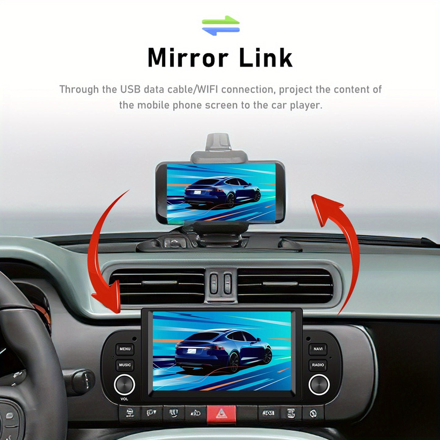 Autoradio – Auto Stereo – Multimedia Speler – Navigatie Systeem – 6,2 Inch HD Touchscreen – Draadloze CarPlay & Android Auto – GPS Met WiFi & FM/RDS
