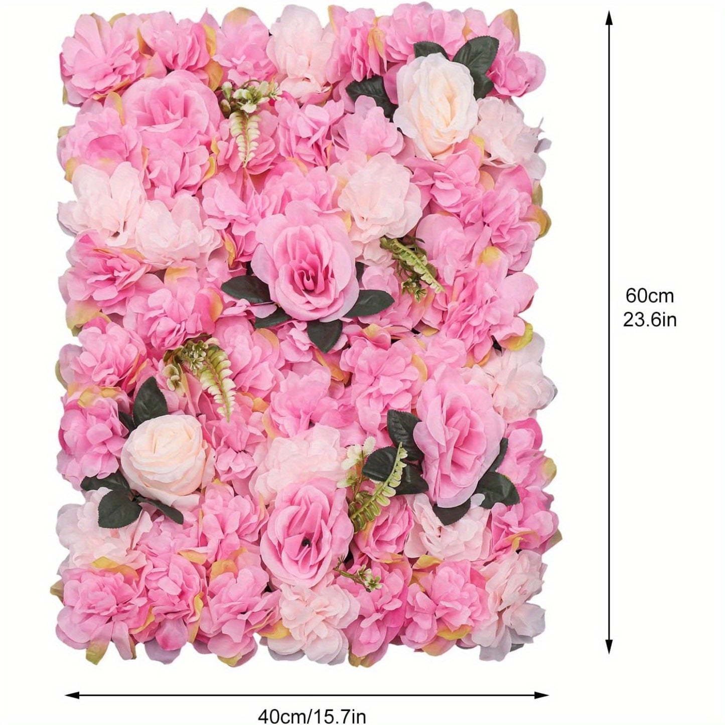 Rozenwanddecoratie – Zijde Rozenpanelen – Kunstbloemen Wanddecoratie – Bloemenmuur – Faux Rozen – Donkerroze – 12 Stuks – 59,99x39,98 cm – Duurzaam Kunstzijde Material