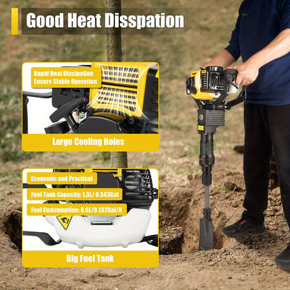 Grondboor – Bollenboor – Palenboor – Tuinboor – Boor – Krachtige 33CC Tweetaktmotor – Stevige Gietstalen Constructie
