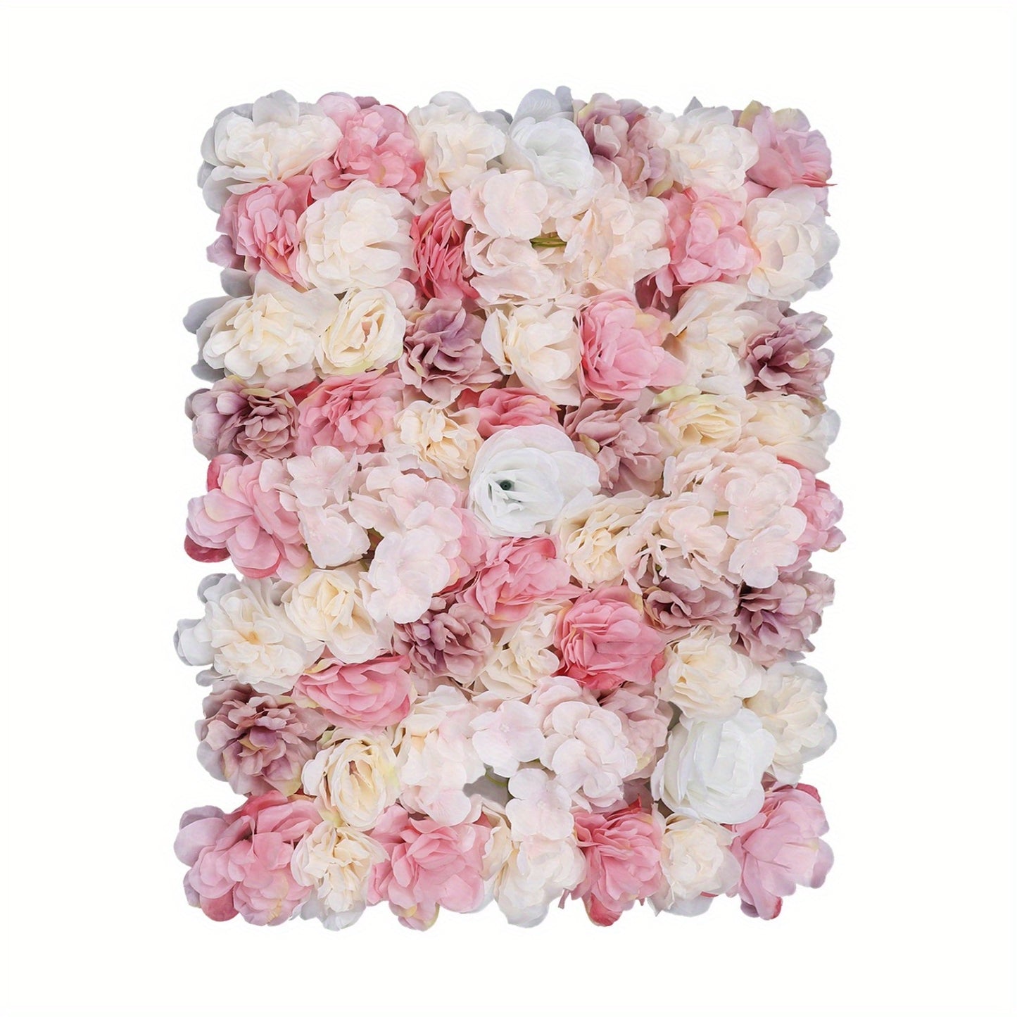 Kunstbloemen Wandpanelen – Bloemenwand Panelen – Kunstbloemen Muurdecoratie – Zijde Bloemenpaneel – Bloemenmat – Roze Wit – 12 Stuks – Weerbestendig 39,98x59,99 cm