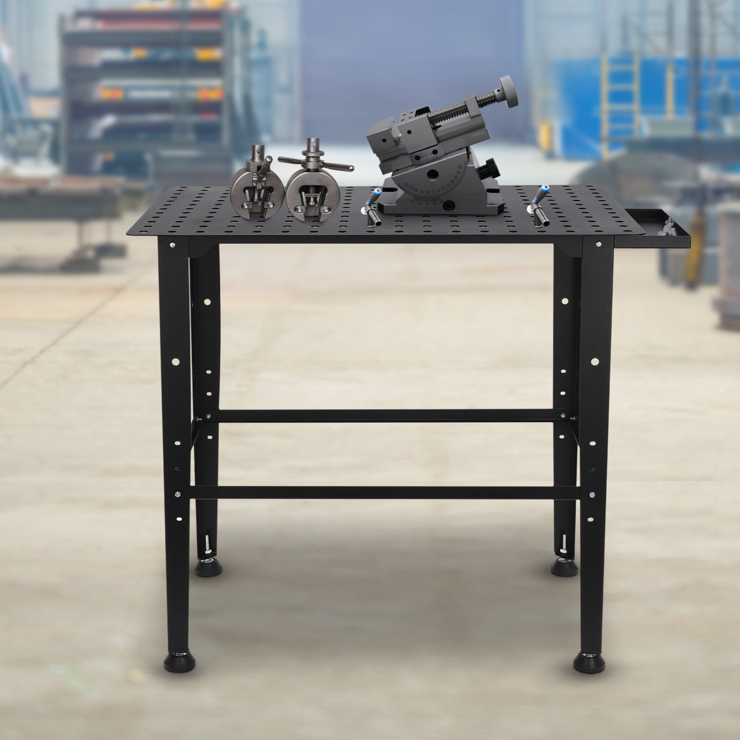 Las Werkbank – Metaal Werktafel – Lasbank – Stalen Werkbank – Zwarte Werkbank – 600 kg Draagvermogen – Verstelbare Hoogte