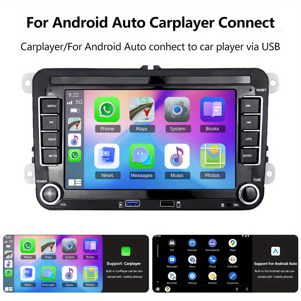 Autorradio – Autoradio – Multimedia Systeem – Dashboard Speler – Car Stereo – Android 13 – 7 Inch Touchscreen – Draadloos CarPlay & Android Auto – GPS Navigatie – Achteruitrijcamera – HiFi Geluid – 2GB RAM 64GB Opslag
