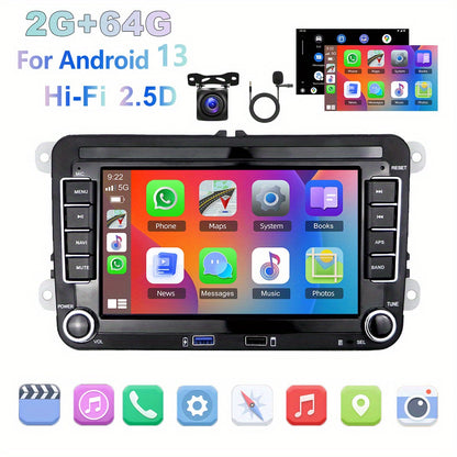 Android 13 Autoradio – Car Stereo – Multimedia Speler – Navigatiesysteem – Bluetooth Radio – 7 Inch HD Touchscreen – Wireless Android Auto & CarPlay – AHD Achteruitrijcamera & Microfoon - QUORE