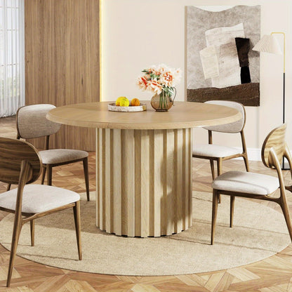 Ronde Eettafel – Ronde Tafel – Eetkamertafel – Keukentafel – Eethoektafel – Compact Design – Gelamineerd Spaanplaat & Metalen Onderstel – 119,99 cm Diameter