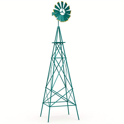 Windmolen – Tuinsteker – Windwijzer – Windspinner – Tuindecoratie – 244 cm Hoog – Weerbestendig Metaal