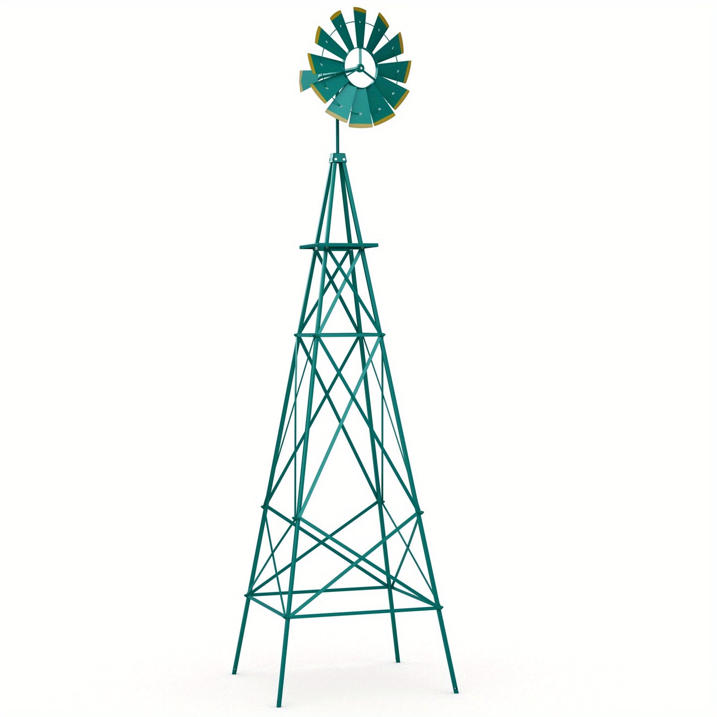 Windmolen – Tuinsteker – Windwijzer – Windspinner – Tuindecoratie – 244 cm Hoog – Weerbestendig Metaal