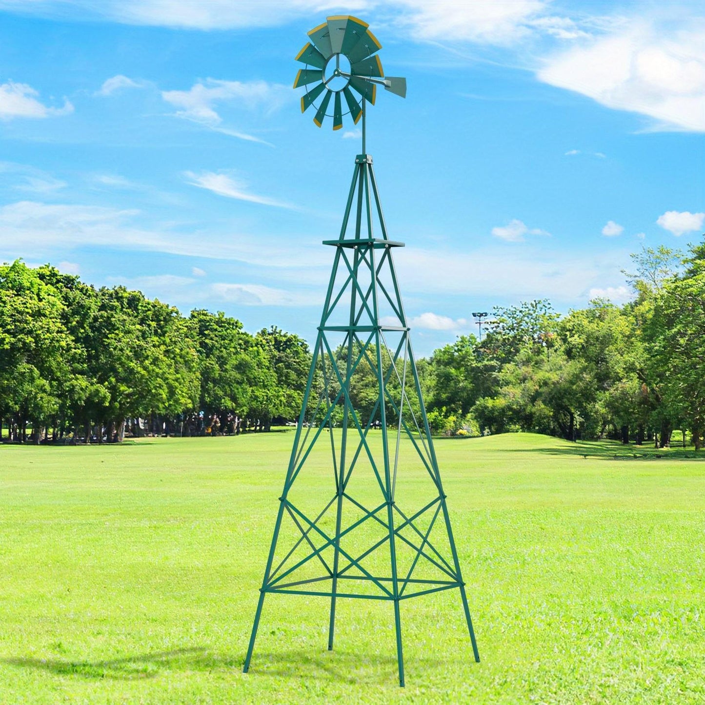 Windmolen – Tuinsteker – Windwijzer – Windspinner – Tuindecoratie – 244 cm Hoog – Weerbestendig Metaal