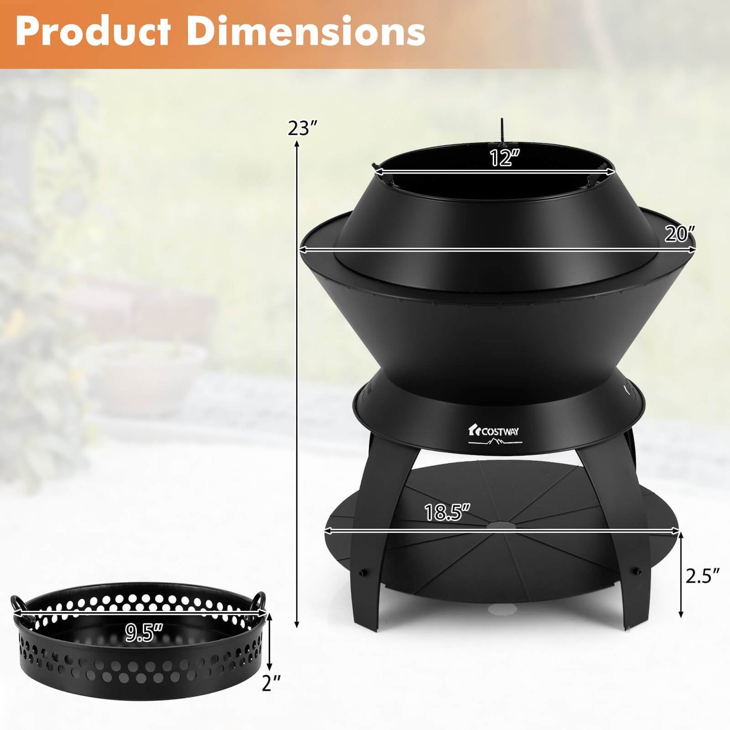 Fire Pit – Vuurkorf – Buitenhaard – Barbecue – Campingkachel – Rookvrij & Efficiënt – Hittebestendig Zn-Fe Metaal 50 x 50 x 58 cm