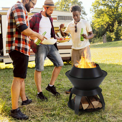 Fire Pit – Vuurkorf – Buitenhaard – Barbecue – Campingkachel – Rookvrij & Efficiënt – Hittebestendig Zn-Fe Metaal 50 x 50 x 58 cm