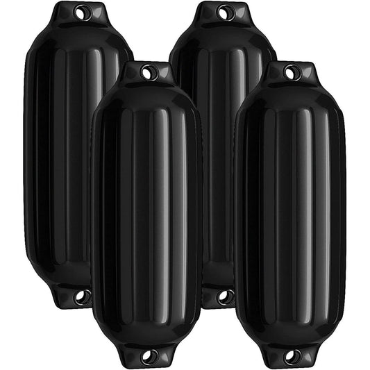 Bootfender – Stootwil – Fender – Bootbumper – Stootkussen – Set Van 4 Zware PVC Fenders – UV-Bestendig En Slagvast – Zwarte Bootbescherming Met Bevestigingsogen