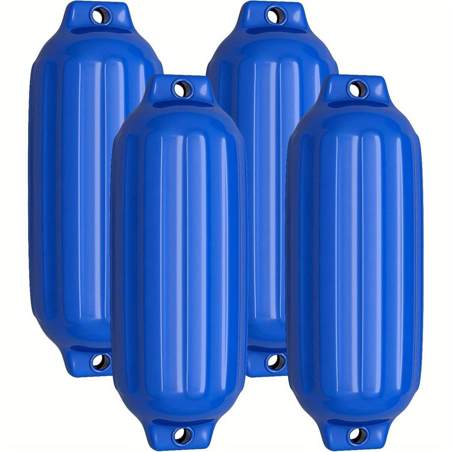 Set Van 4 Bootpadden – Langwerpige Fender – Bal Fender – Bootbumper – Ram Fender – Blauw – 68,5 cm x 21,5 cm – UV-Bestendig PVC – Stootvast