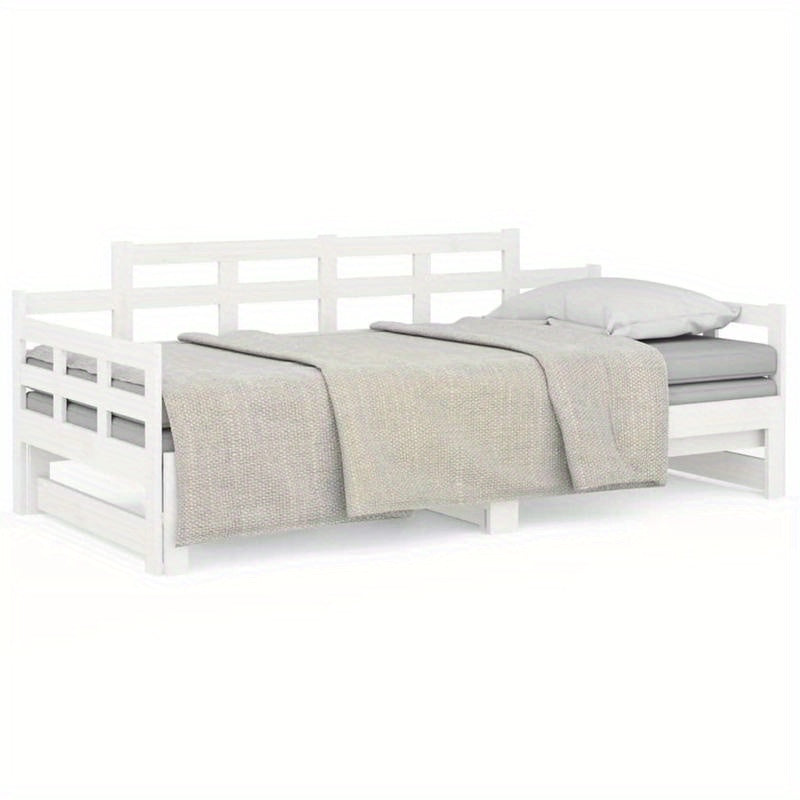 Bedbank – Slaapbank – Uitschuifbed – Daybed – Logeerbed – Massief Grenenhout – 2x90x200 cm – Ruimtebesparend Design