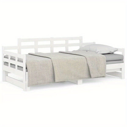 Bedbank – Slaapbank – Uitschuifbed – Daybed – Logeerbed – Massief Grenenhout – 2x90x200 cm – Ruimtebesparend Design