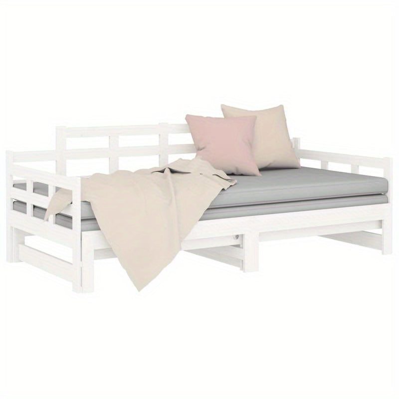 Bedbank – Slaapbank – Uitschuifbed – Daybed – Logeerbed – Massief Grenenhout – 2x90x200 cm – Ruimtebesparend Design