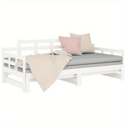 Bedbank – Slaapbank – Uitschuifbed – Daybed – Logeerbed – Massief Grenenhout – 2x90x200 cm – Ruimtebesparend Design