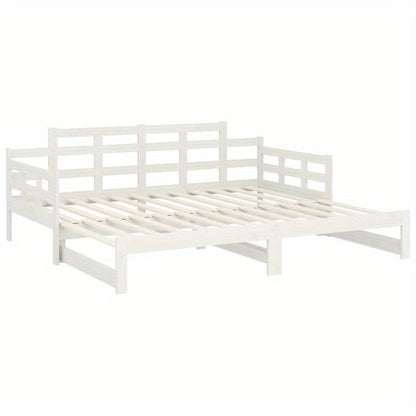 Bedbank – Slaapbank – Uitschuifbed – Daybed – Logeerbed – Massief Grenenhout – 2x90x200 cm – Ruimtebesparend Design