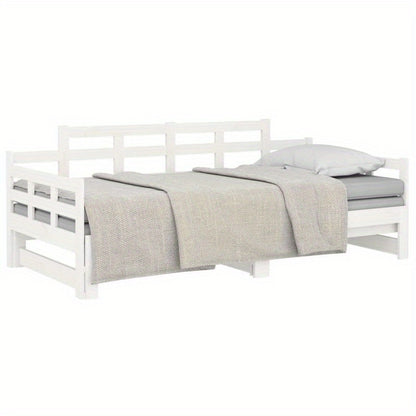 Bedbank – Slaapbank – Uitschuifbed – Daybed – Logeerbed – Massief Grenenhout – 2x90x200 cm – Ruimtebesparend Design