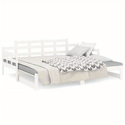 Bedbank – Slaapbank – Uitschuifbed – Daybed – Logeerbed – Massief Grenenhout – 2x90x200 cm – Ruimtebesparend Design