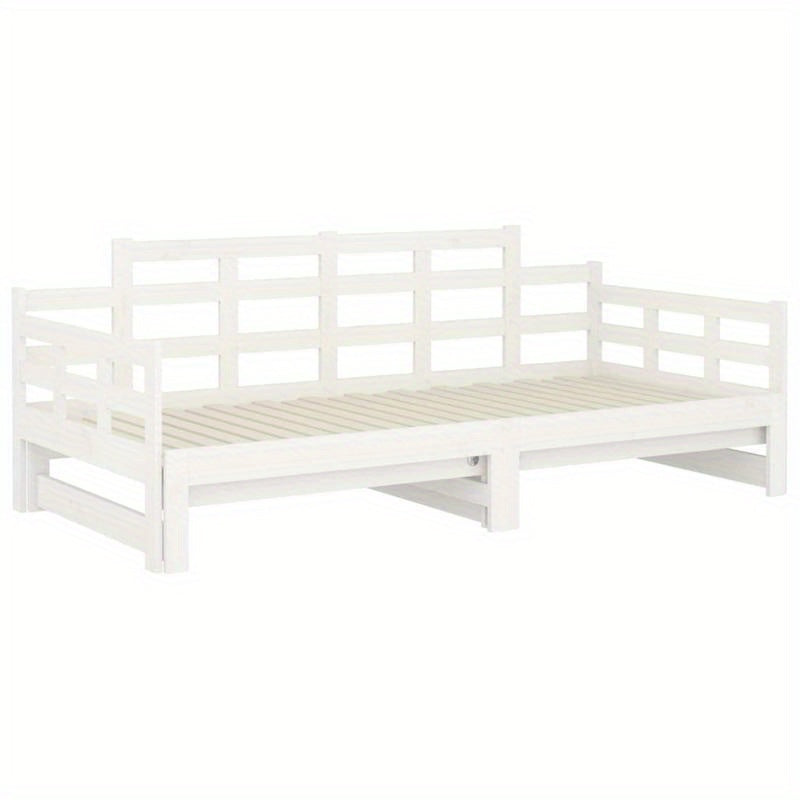 Bedbank – Slaapbank – Uitschuifbed – Daybed – Logeerbed – Massief Grenenhout – 2x90x200 cm – Ruimtebesparend Design