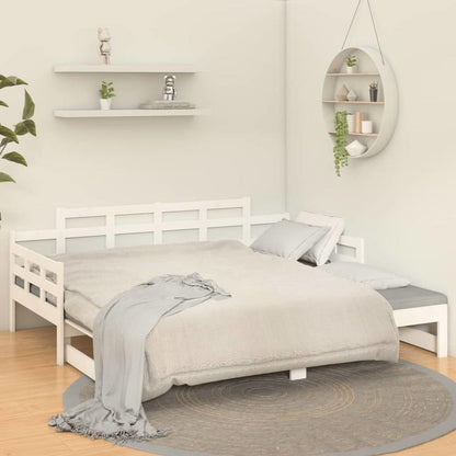 Bedbank – Slaapbank – Uitschuifbed – Daybed – Logeerbed – Massief Grenenhout – 2x90x200 cm – Ruimtebesparend Design