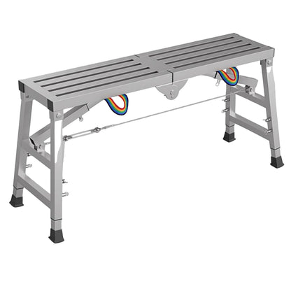Werkplatform – Opvouwbare Steiger – Verstelbare Schildersteiger – Klussteiger – Draagbaar Werkbankje – Gegalvaniseerd Staal – Verstelbare Hoogte 60-90 cm – Draagvermogen 150 kg